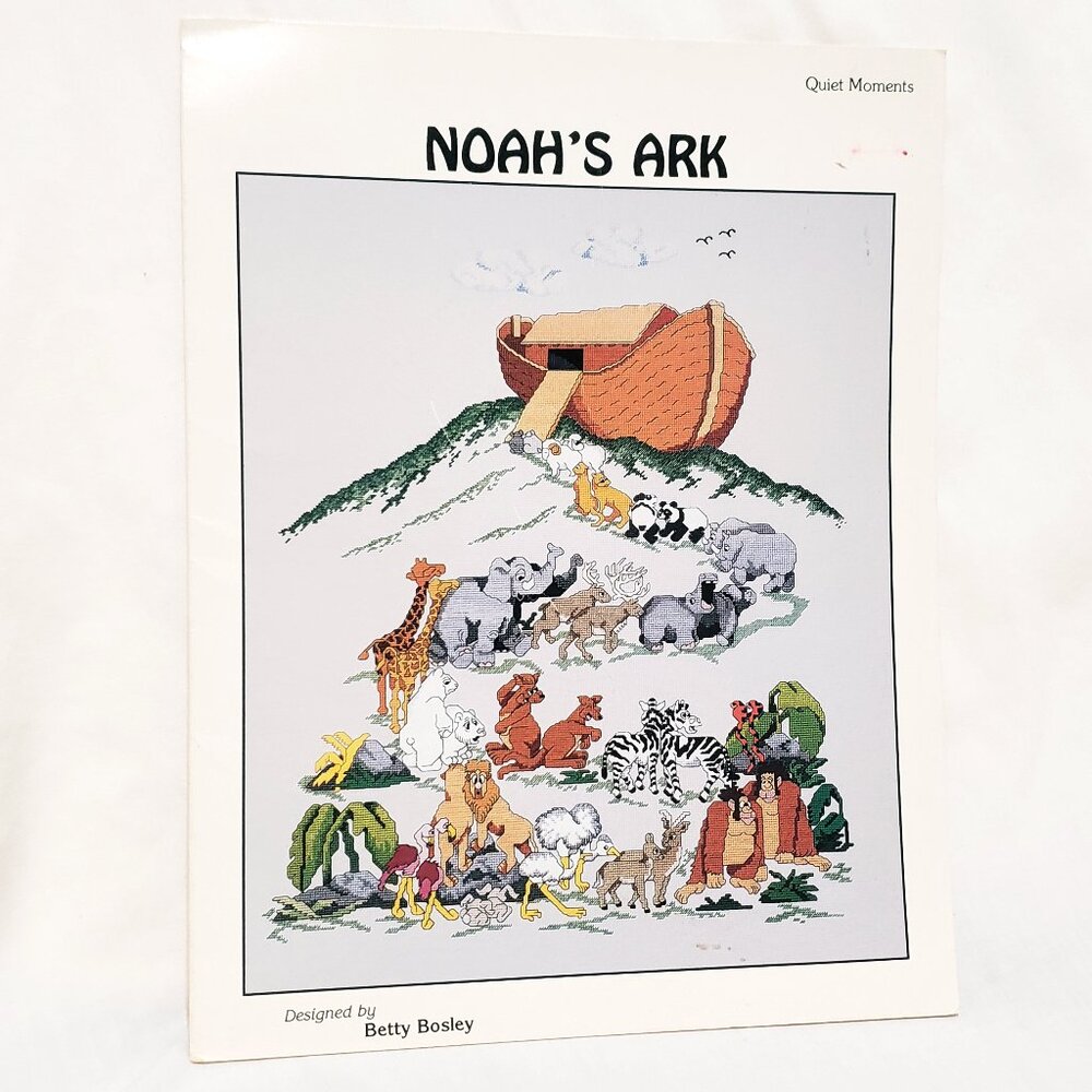 Noah's Ark Animals Cross Stitch Pattern Booklet Quiet Moments Betty Bosley